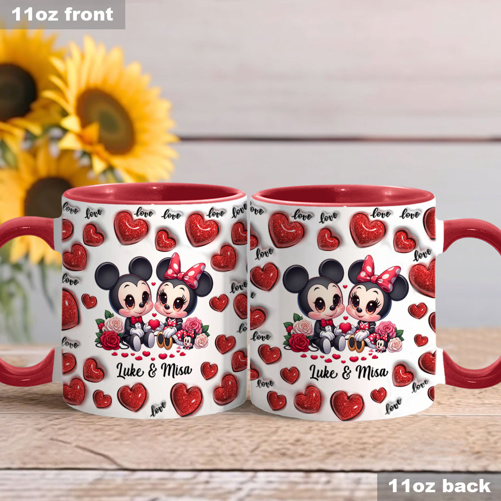 Personalized Couple Heart Mug with Custom Names for Anniversary Gift Accent Mug GradoCreations