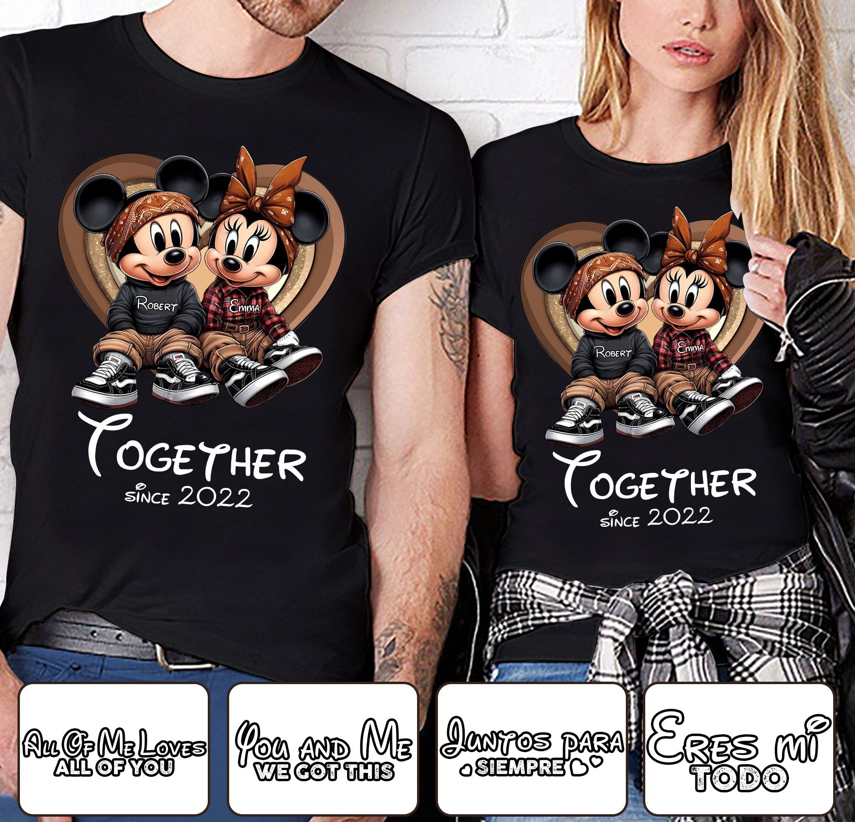 Personalized Chicano Couple T-shirt & Hoodie Gift Together Since 2022 T-shirt & Hoodie GradoCreations