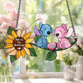 Personalized Sunflower Suncatcher Ornament Custom Names Gift for Anniversaries Window Hanging Suncatcher Ornament GradoCreations