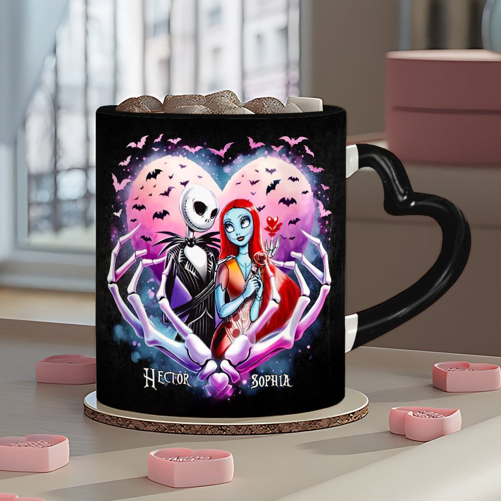 Personalized Heart Handle Mug Custom Couple Gift for Valentine's Day Heart Handle Mug GradoCreations