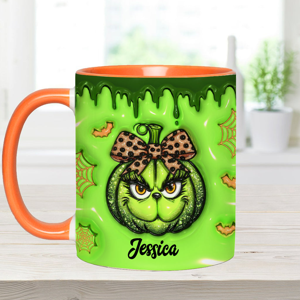 Personalized Grinch Accent Mug Custom Name Holiday Gift Accent Mug GradoCreations