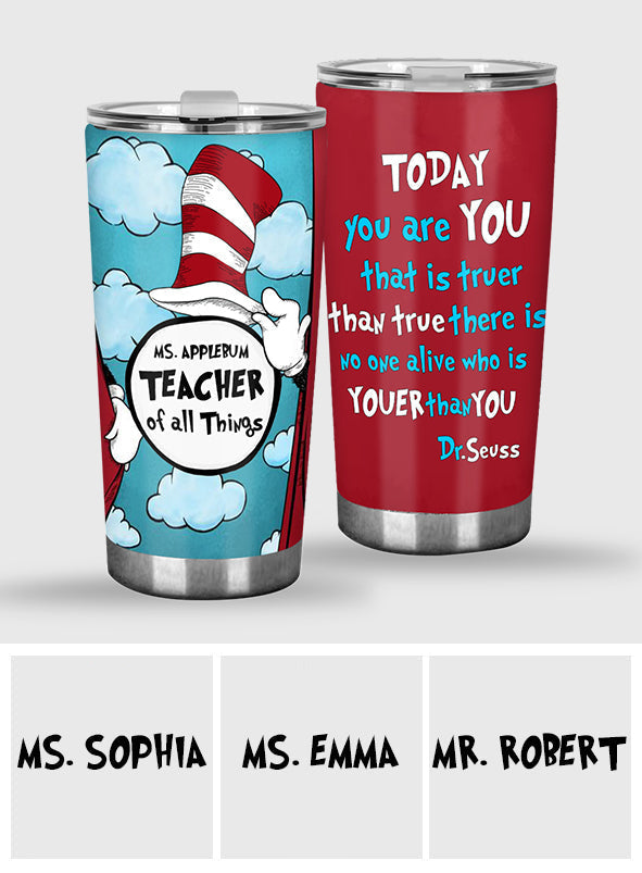 Personalized Teacher Tumbler Custom Name Gift for Teacher Tumbler GradoCreations