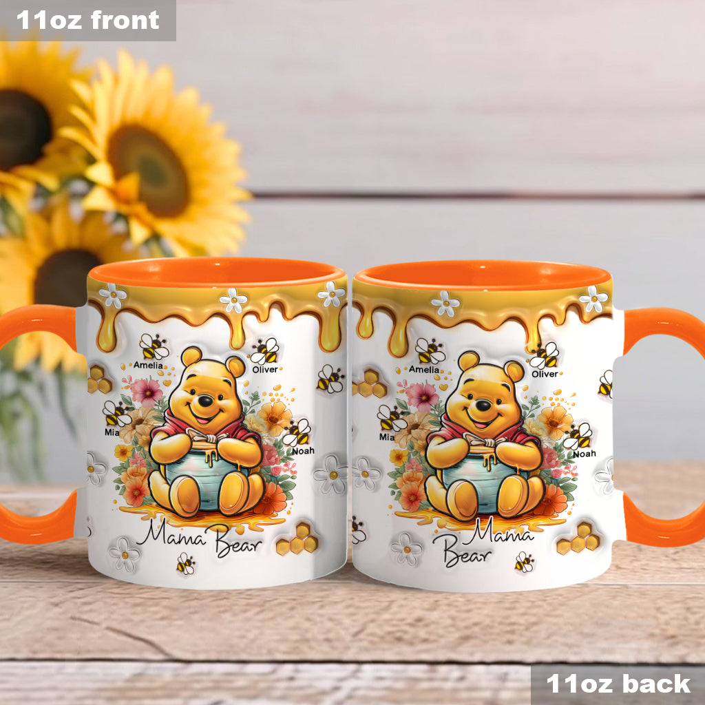 Personalized Mama Bear Accent Mug Custom Name Gift for Mom Accent Mug GradoCreations