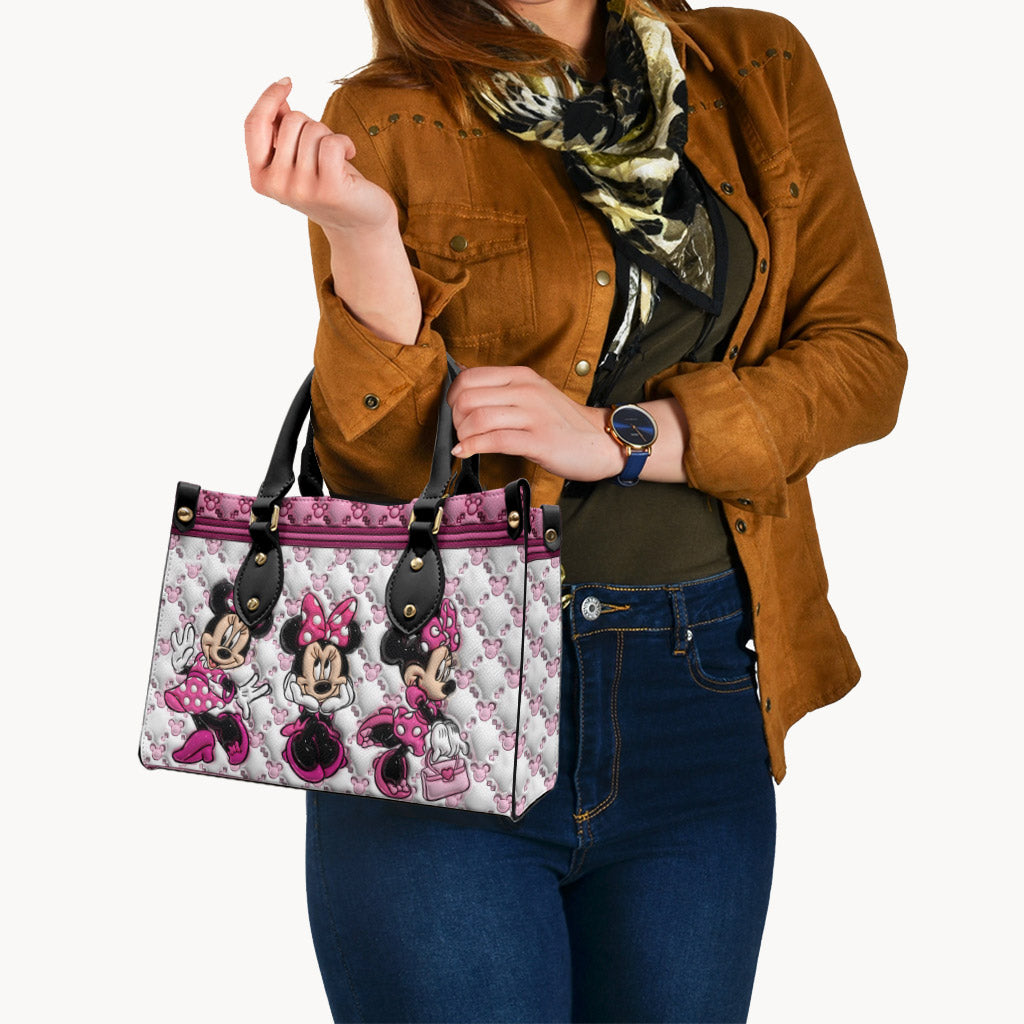 Personalized Pink Leather Handbag with Name - Cute Gift for Mom Leather Handbag GradoCreations