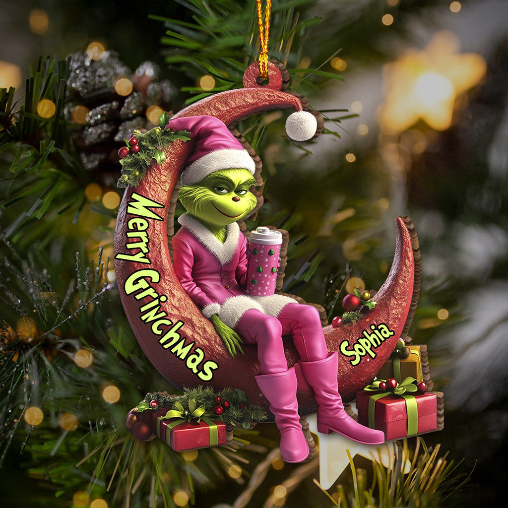 Personalized Grinch Christmas Ornament Custom Name Gift Ornament GradoCreations
