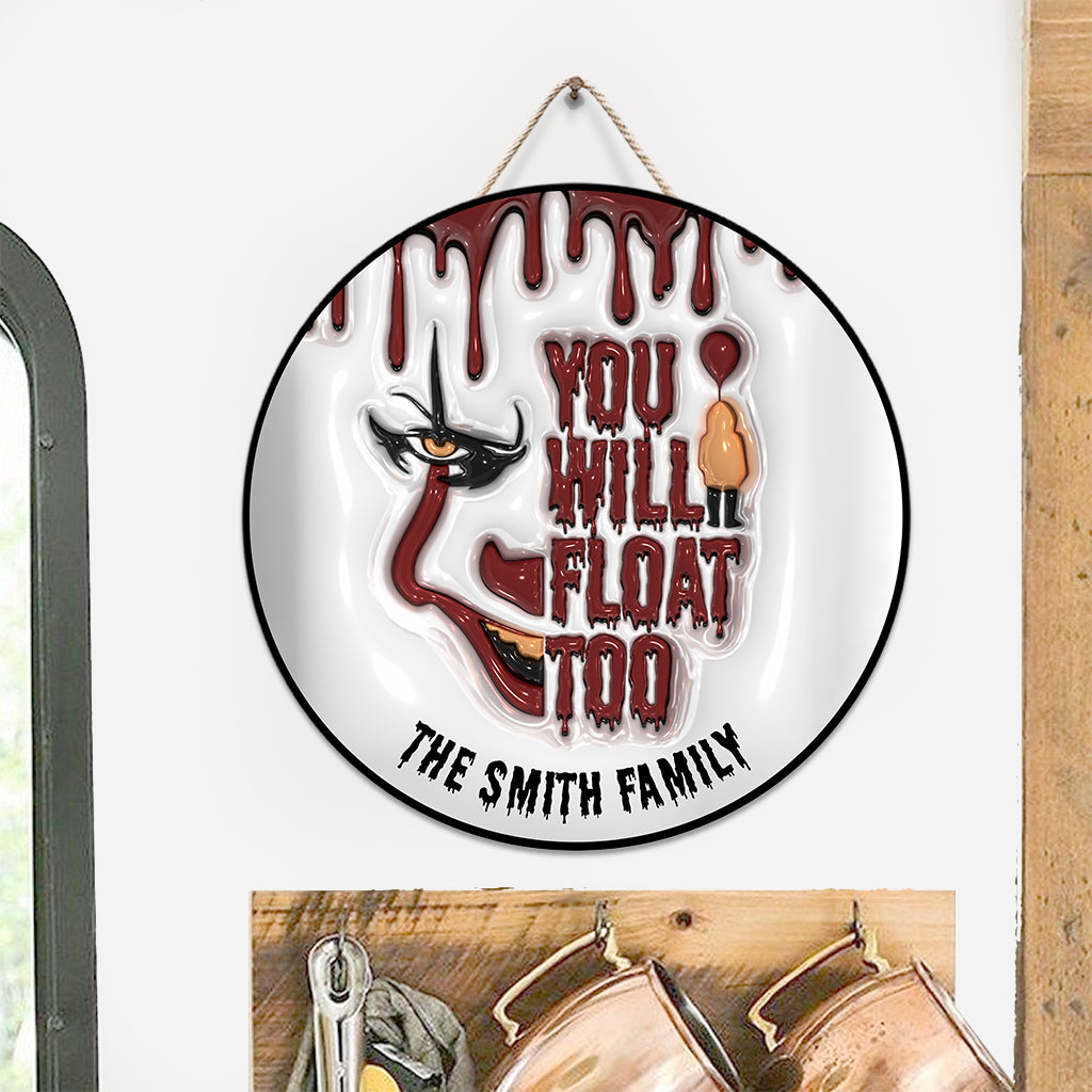 Personalized Round Wood Sign Custom Family Name Halloween Decor Round Wood Sign GradoCreations