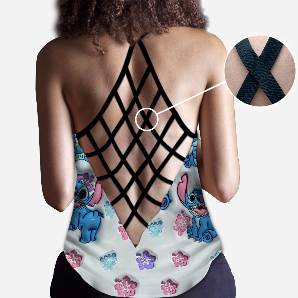 Personalized Ohana Cross Tank Top & Leggings Set for Mom Cross Tank Top & Leggings GradoCreations