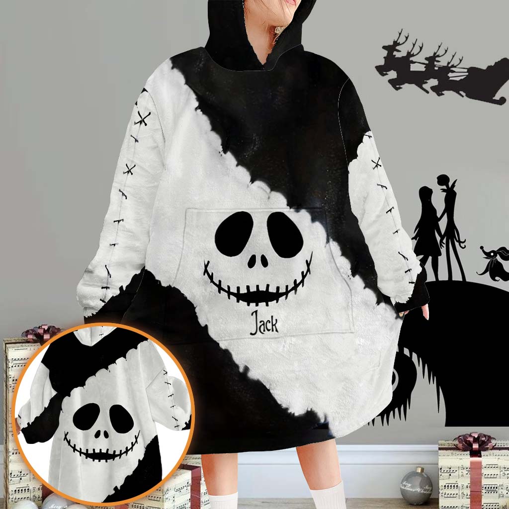 Personalized Nightmare Blanket Hoodie Custom Name Gift Blanket Hoodie GradoCreations