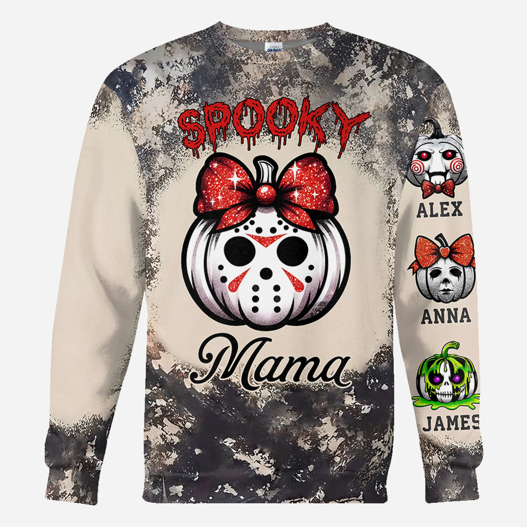 Personalized Spooky Mama All Over Shirt for Mom | Custom Name Gift All Over Shirt GradoCreations