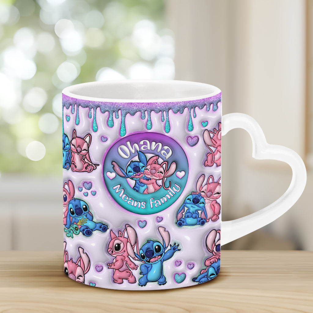 Personalized Heart Handle Mug Ohana Means Family Gift Heart Handle Mug GradoCreations