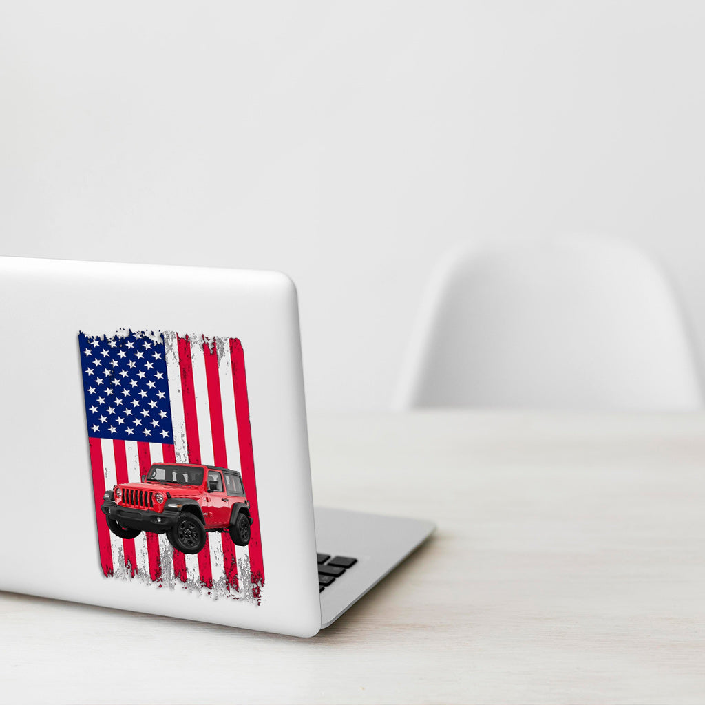 Personalized American Flag Car Decal Die Cut Custom Design Decal Die Cut GradoCreations