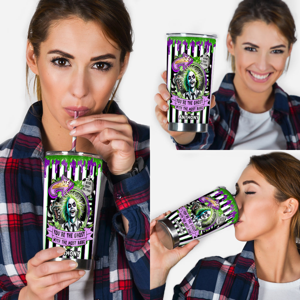 Personalized Beetlejuice Tumbler Custom Name Gift for Halloween Tumbler GradoCreations