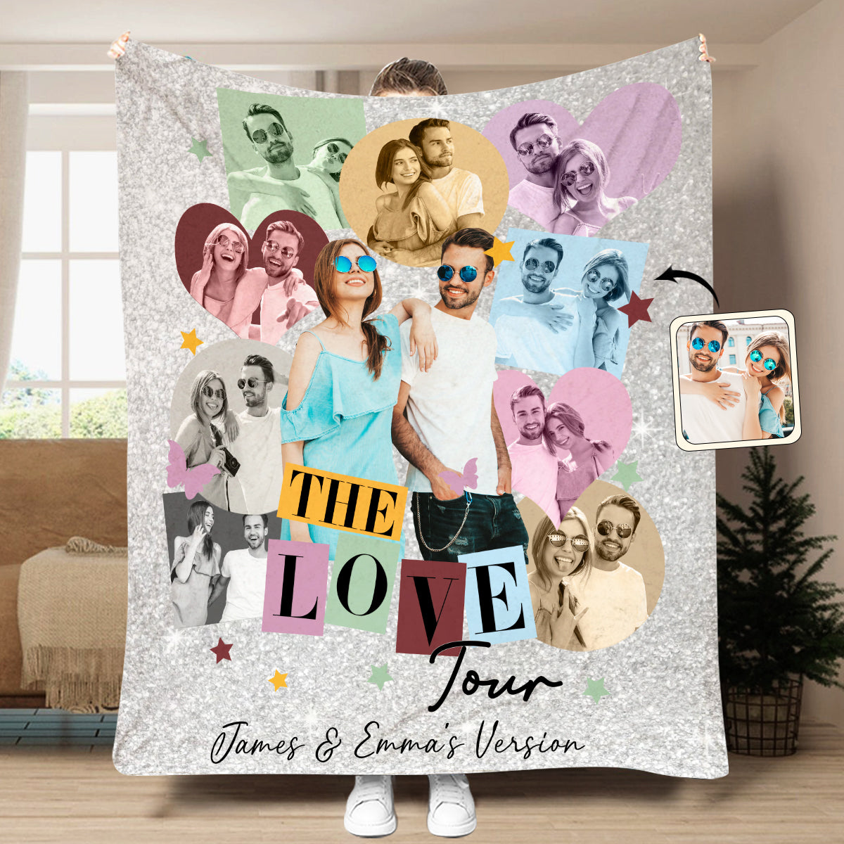 Personalized Photo Couple Blanket Unique Gift for Anniversary Blanket GradoCreations