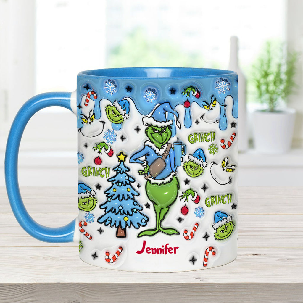 Personalized Grinch Accent Mug Custom Name Christmas Gift Accent Mug GradoCreations