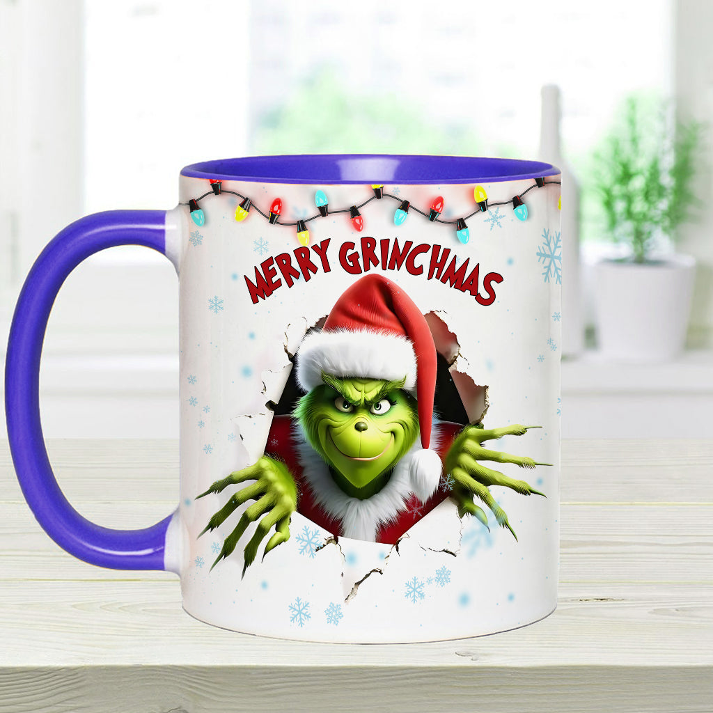 Personalized Merry Grinchmas Accent Mug Custom Name Gift Accent Mug GradoCreations