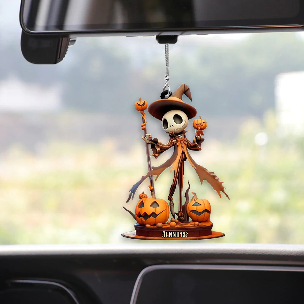 Personalized Halloween Car Ornament Custom Name Acrylic Gift Car Ornament GradoCreations
