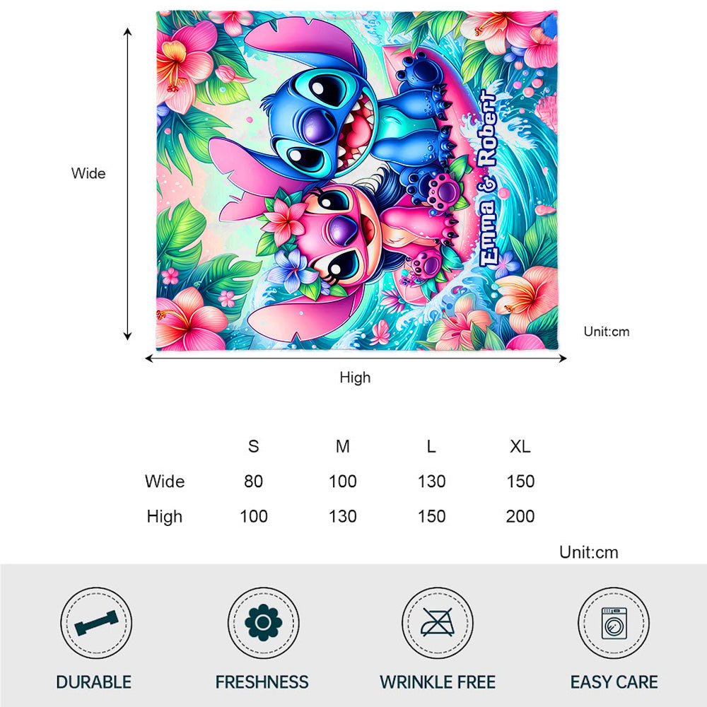 Personalized Ohana Blanket Custom Name Gift for Couples Blanket GradoCreations
