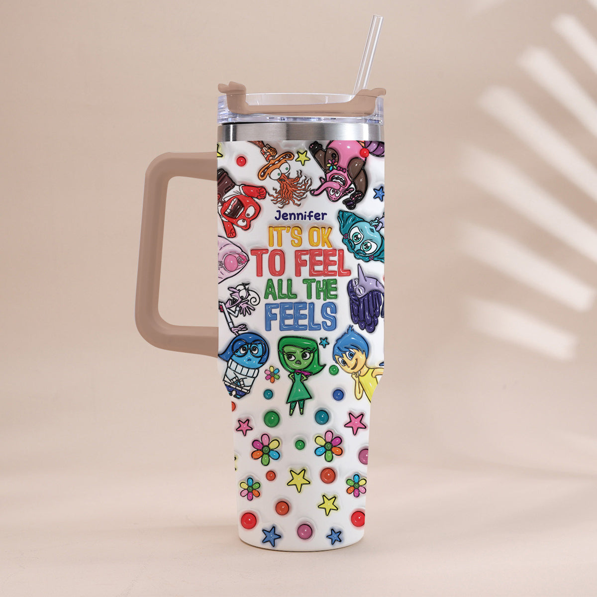Personalized Insulated Tumbler with Handle - Custom Name Gift for Kids Tumbler With Handle GradoCreations