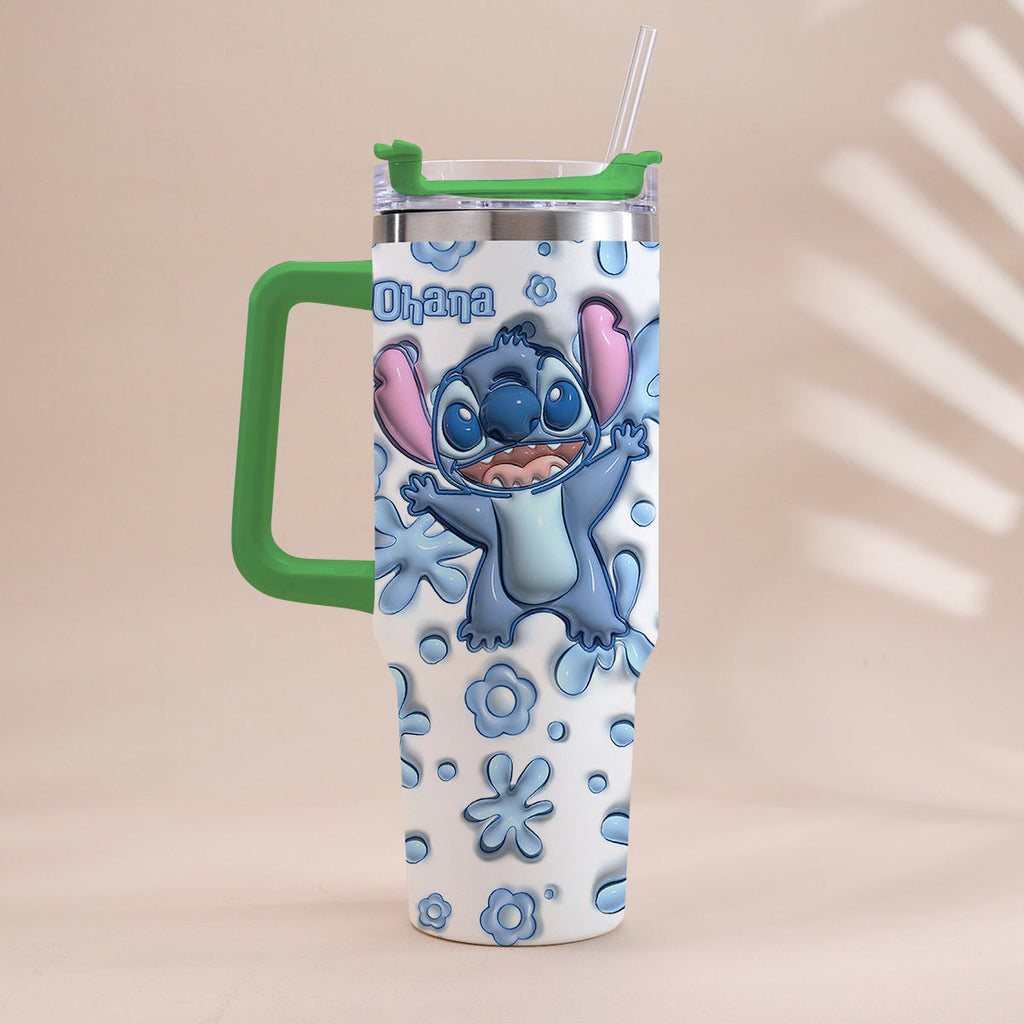 Personalized Ohana Tumbler with Handle Custom Design Gift Tumbler With Handle GradoCreations