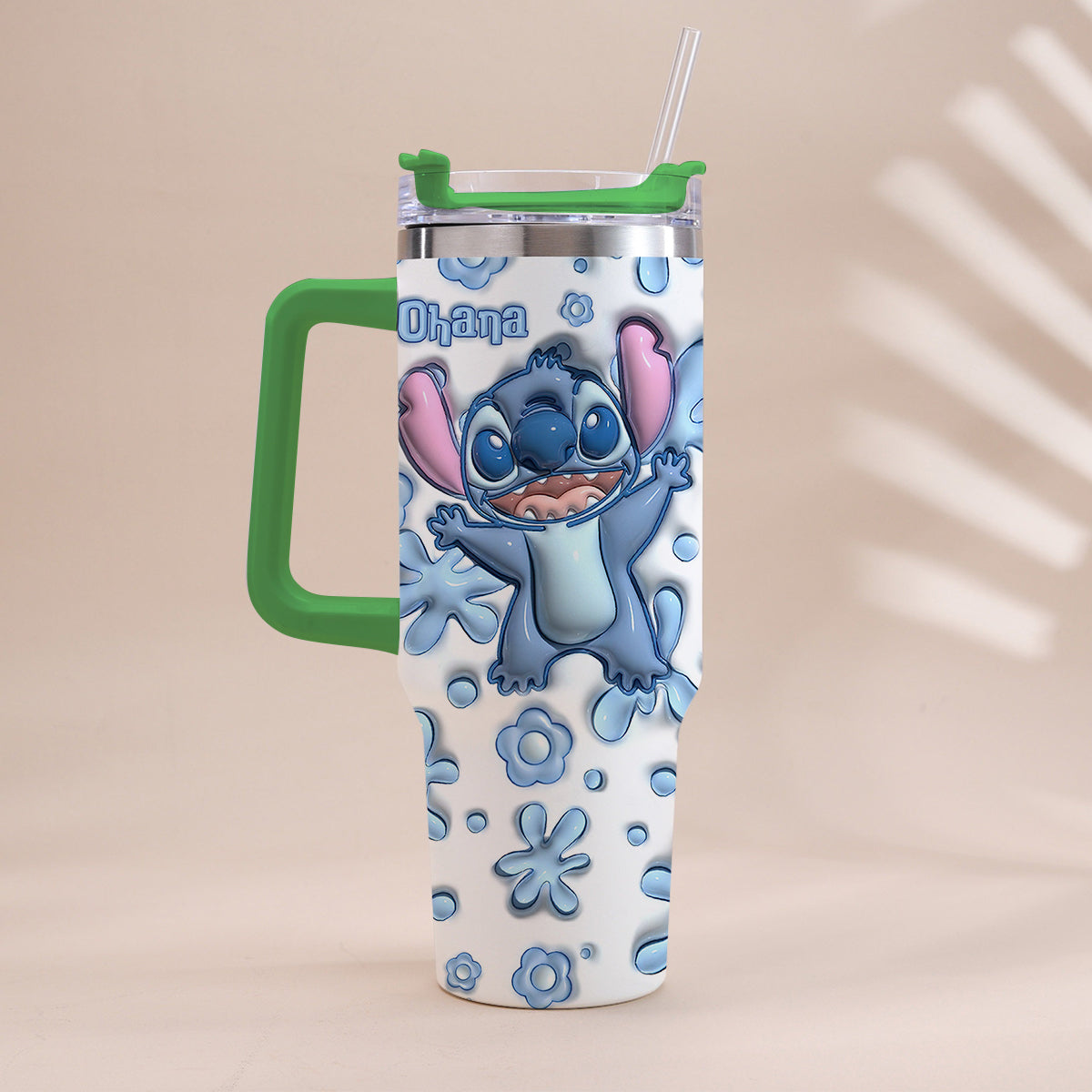 Personalized Ohana Tumbler with Handle Custom Design Gift Tumbler With Handle GradoCreations