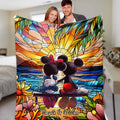 Personalized Romantic Sunset Mouse Blanket Custom Couple Gift Blanket GradoCreations