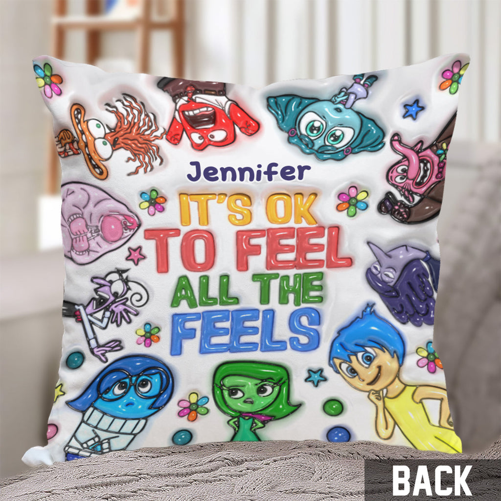 Personalized Throw Pillow It's Ok To Feel All The Feels Gift Throw Pillow GradoCreations