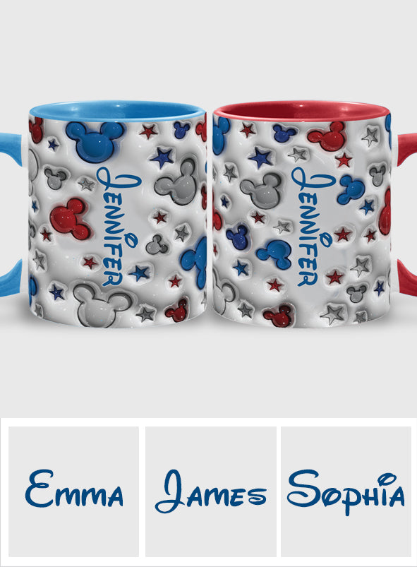 Personalized Mickey Mouse Accent Mug Custom Name Star Design Gift Accent Mug GradoCreations