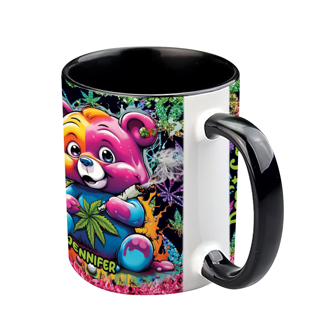 Personalized Don't Care Bear Weed Accent Mug Custom Name Gift Accent Mug GradoCreations