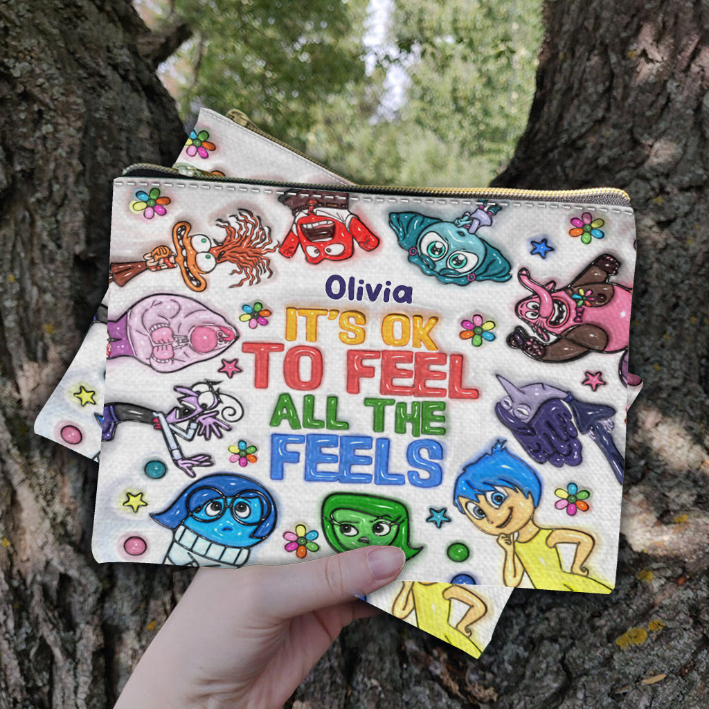 Personalized It's Ok To Feel All The Feels Pouch for Kids Gift Pouch GradoCreations