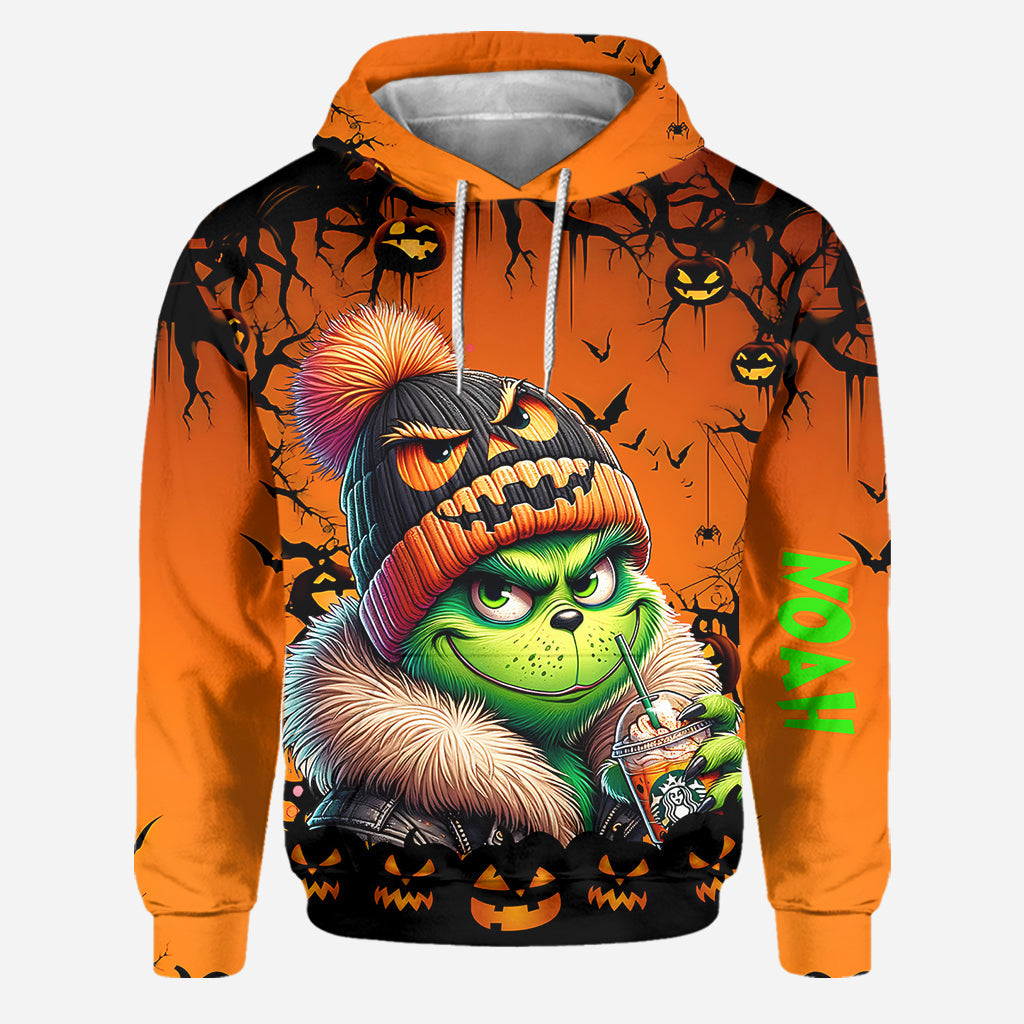 Personalized Halloween Grinch Hoodie & Leggings Set Gift Hoodie & Leggings GradoCreations