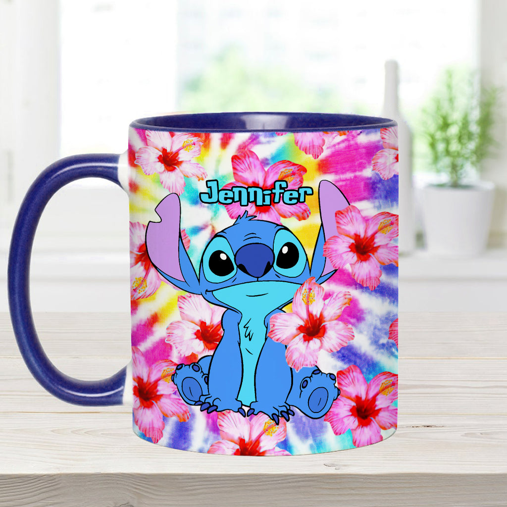 Personalized Tie Dye Accent Mug with Name for Birthday or Christmas Accent Mug GradoCreations