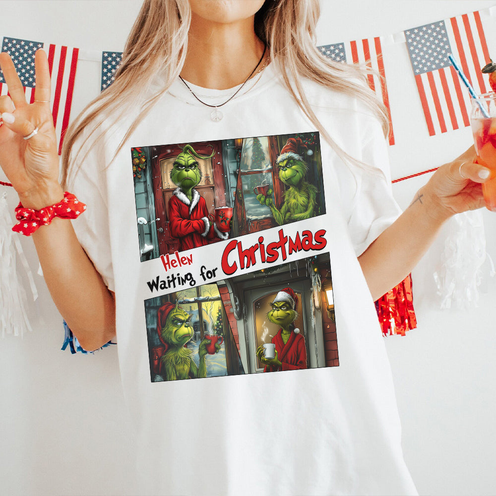 Personalized Grinch Christmas T-shirt & Hoodie Gift for Mom T-shirt & Hoodie GradoCreations