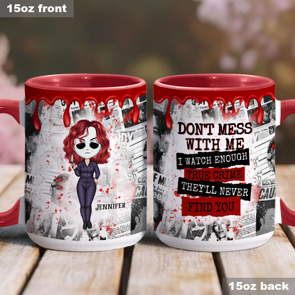 Personalized Accent Mug with Unique True Crime Design Accent Mug GradoCreations