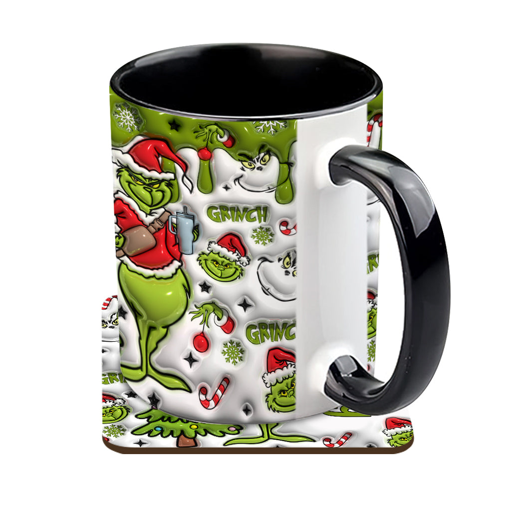 Personalized Grinch Accent Mug Custom Name Gift for Christmas Accent Mug GradoCreations