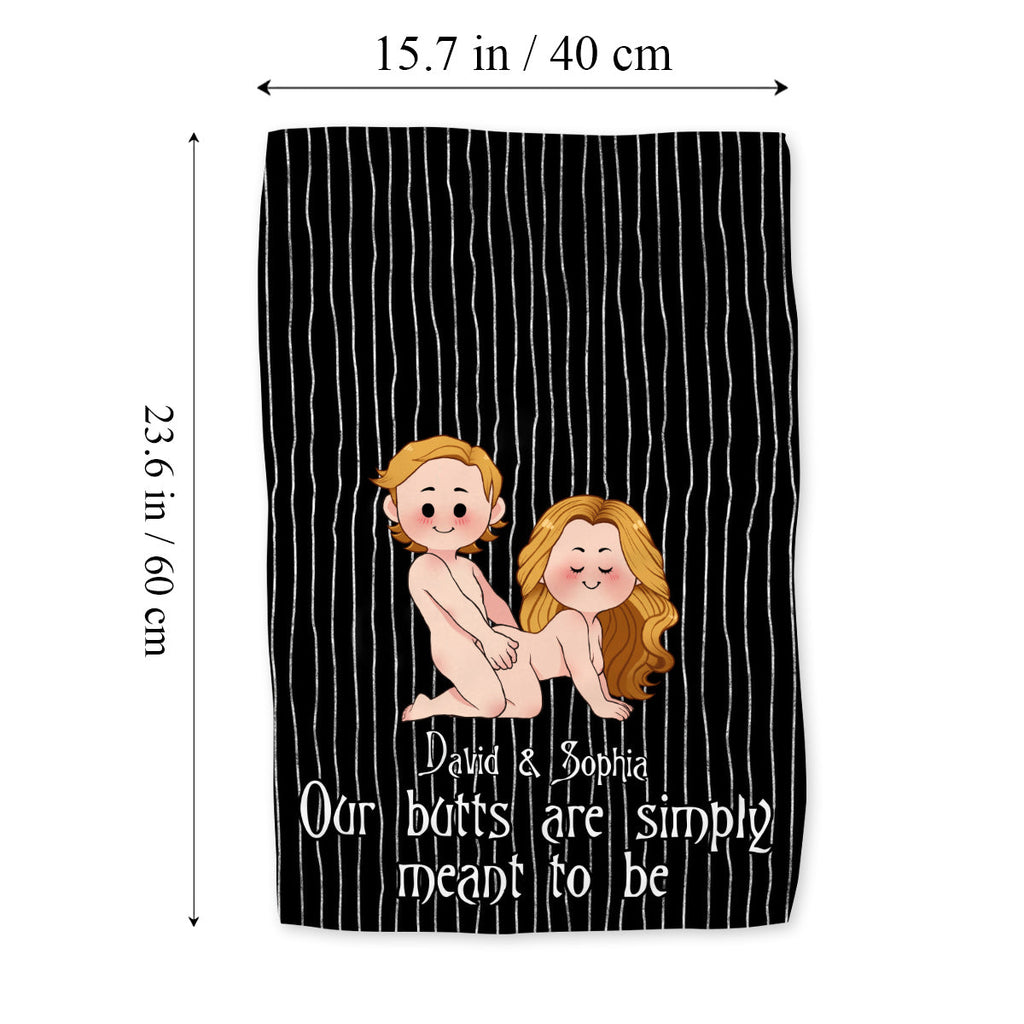 Personalized Couple Towel Our Butts Are Simply Meant to Be Gift for Valentine's Day Towel GradoCreations