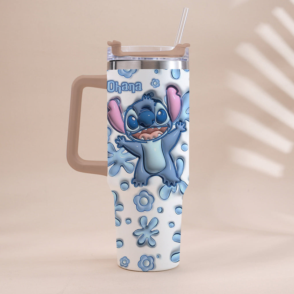 Personalized Ohana Tumbler with Handle Custom Design Gift Tumbler With Handle GradoCreations