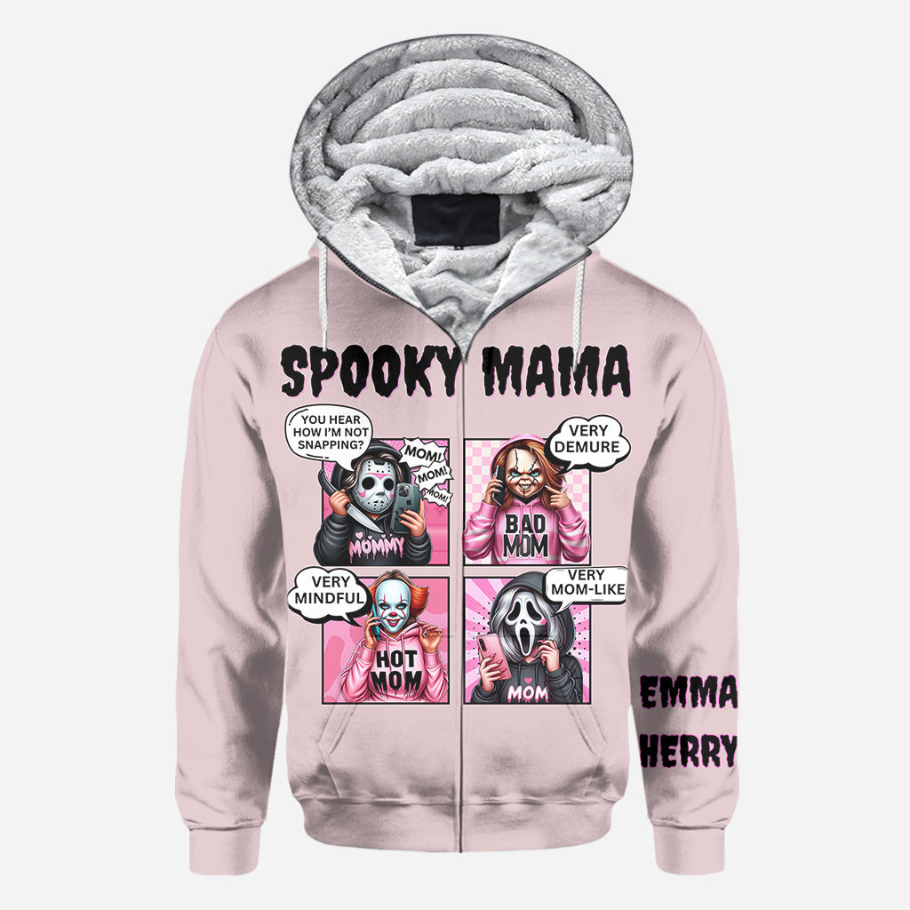 Personalized Spooky Mama All Over Shirt Custom Name Gift for Mom All Over Shirt GradoCreations