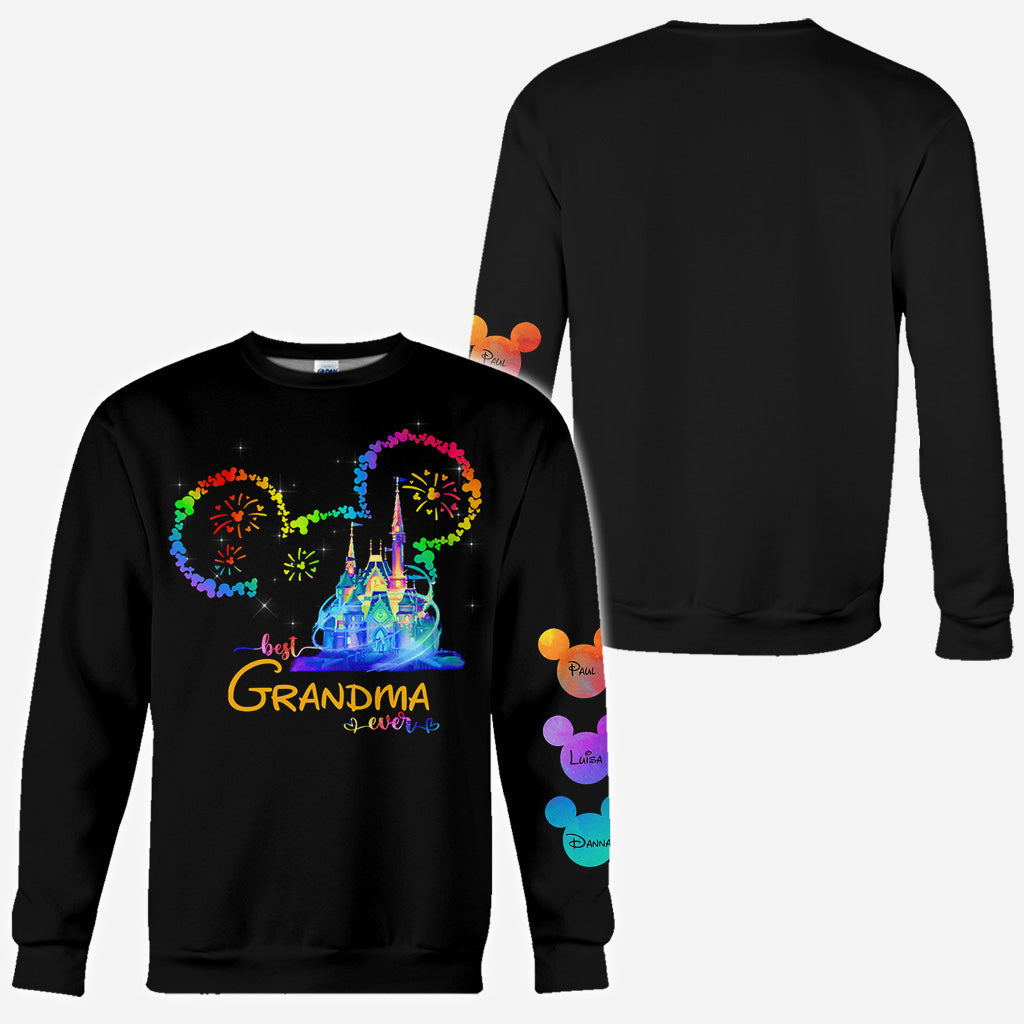 Personalized Colorful Mouse Ear All Over Shirt Gift for Grandma All Over Shirt GradoCreations