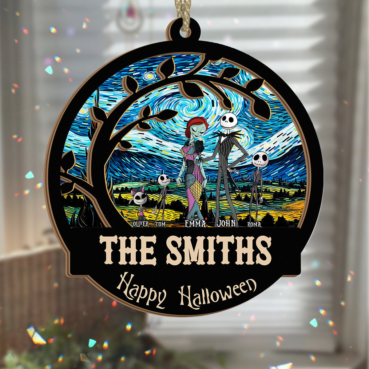 Personalized Starry Night Suncatcher Custom Family Name Gift Suncatcher GradoCreations