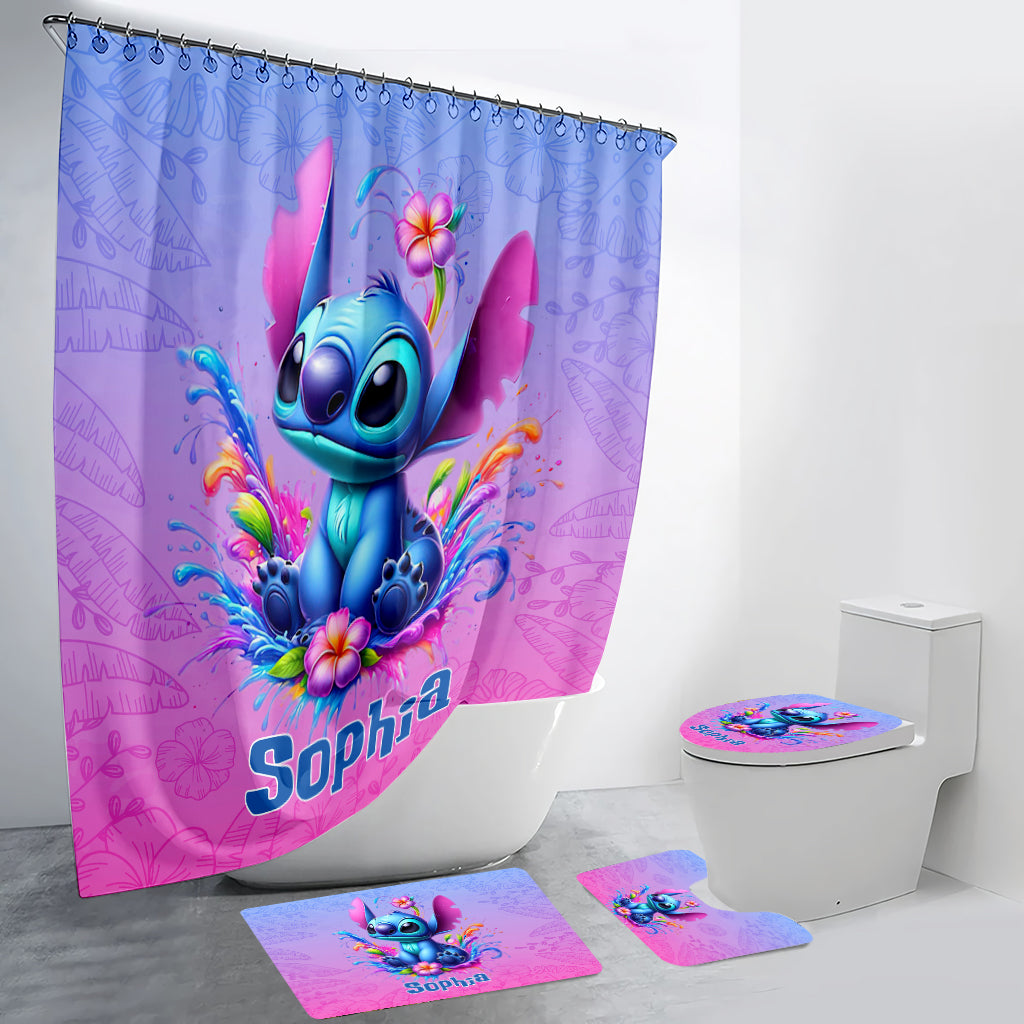 Personalized Ohana Bathroom Curtain & Mats Set Unique Gift for Kids Bathroom Curtain & Mats Set GradoCreations