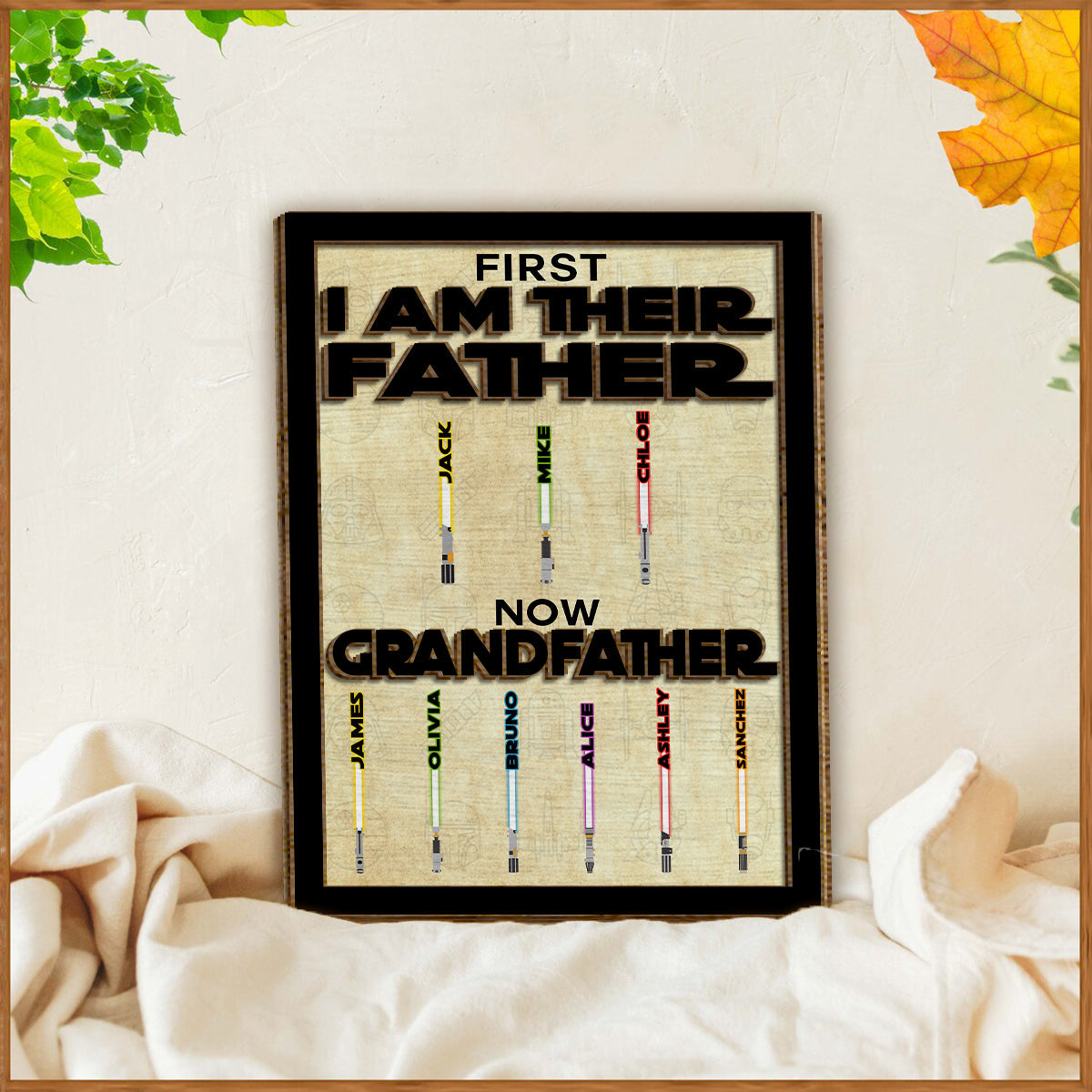 Personalized 2 Layered Wood Sign for Grandfather with Custom Names 2 Layered Wood Sign GradoCreations