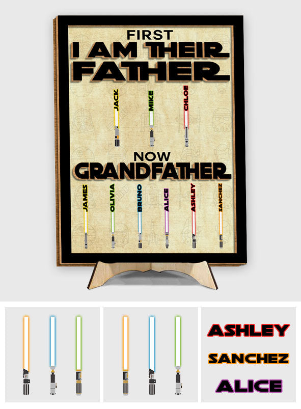 Personalized 2 Layered Wood Sign for Grandfather with Custom Names 2 Layered Wood Sign GradoCreations