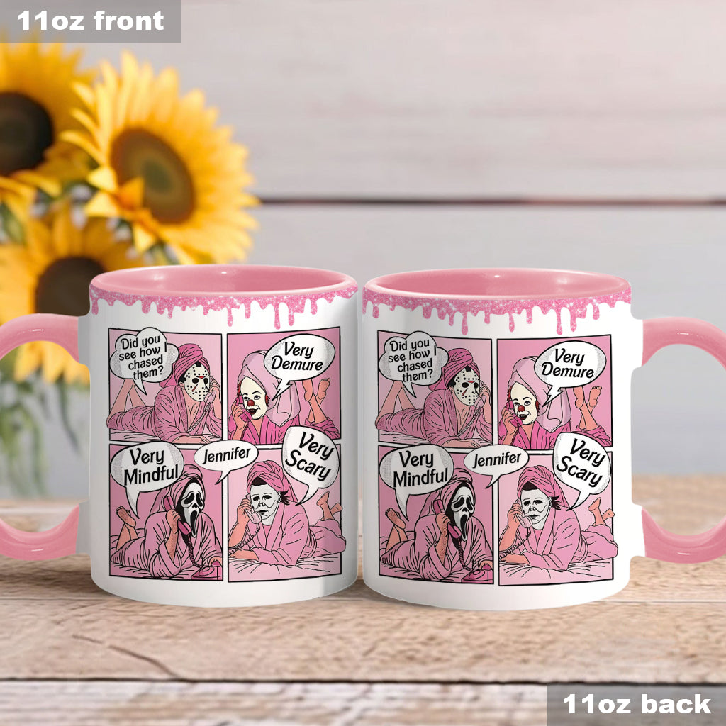 Personalized Spooky Accent Mug Custom Name Unique Gift Accent Mug GradoCreations