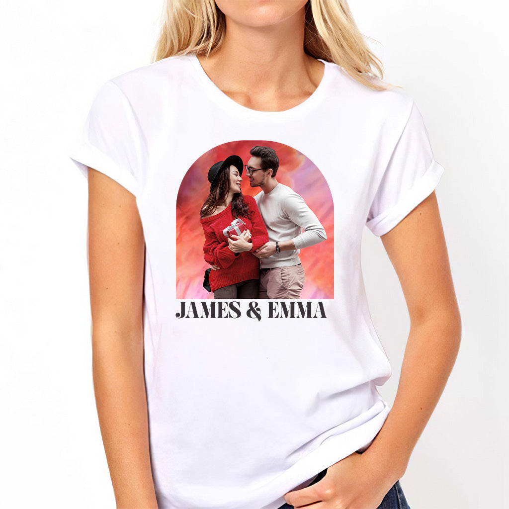 Personalized Couple T-shirt & Hoodie Custom Names Gift for Valentine’s Day T-shirt & Hoodie GradoCreations