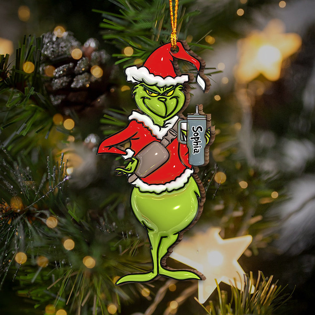 Personalized Grinch Christmas Ornament Custom Name Gift Ornament GradoCreations