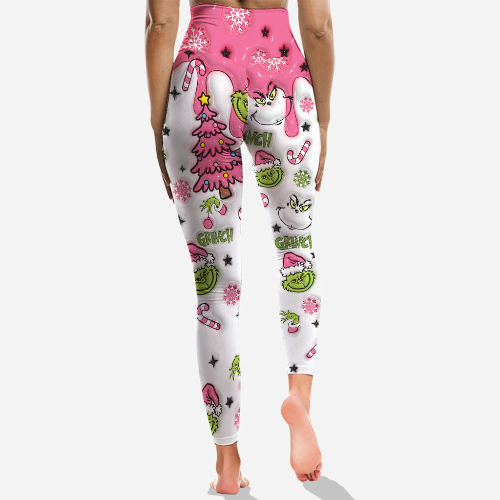 Personalized Grinchy Hoodie and Leggings Set for Christmas Gift Hoodie & Leggings GradoCreations