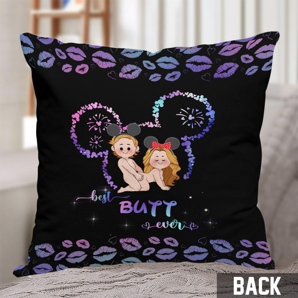 Personalized Best Butt Ever Mouse Ears Throw Pillow for Couples Throw Pillow GradoCreations