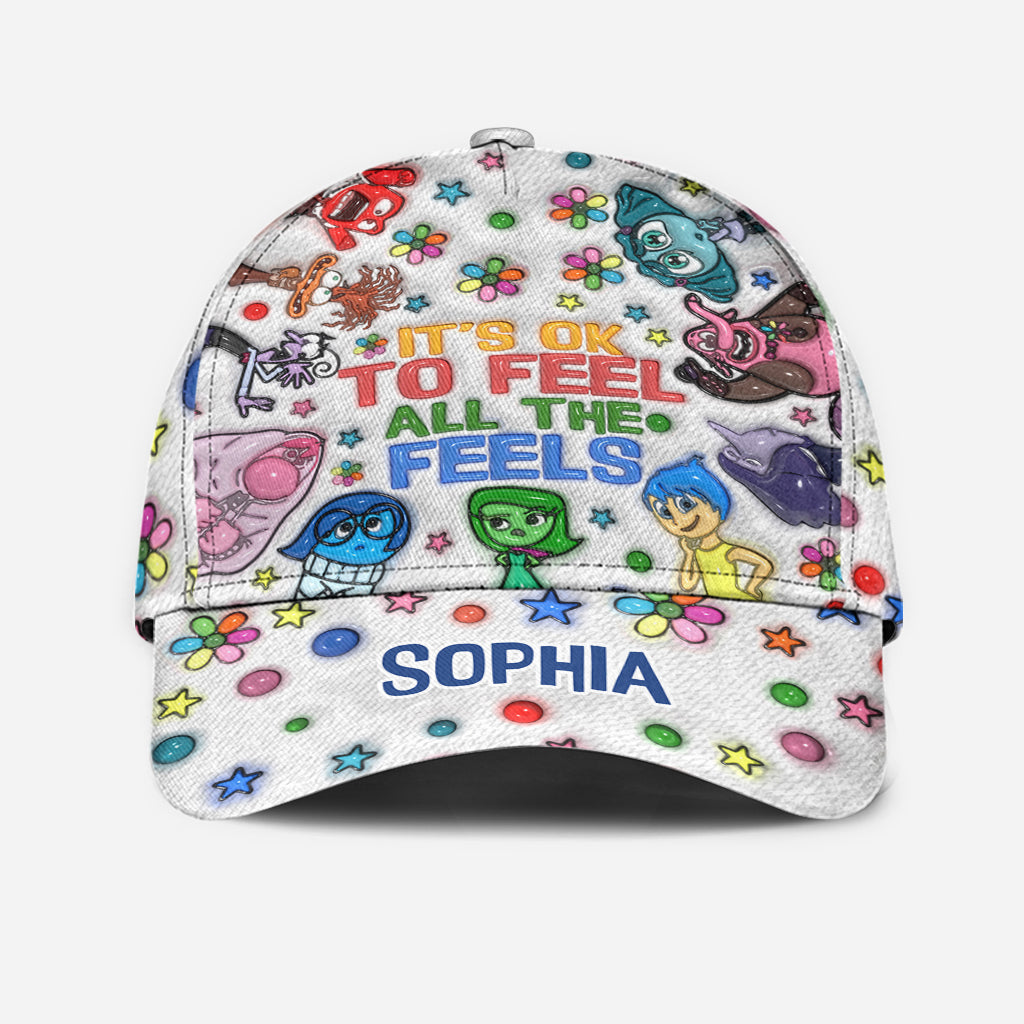 Personalized Classic Cap It's Ok to Feel All the Feels Custom Name Gift for Kids Classic Cap GradoCreations