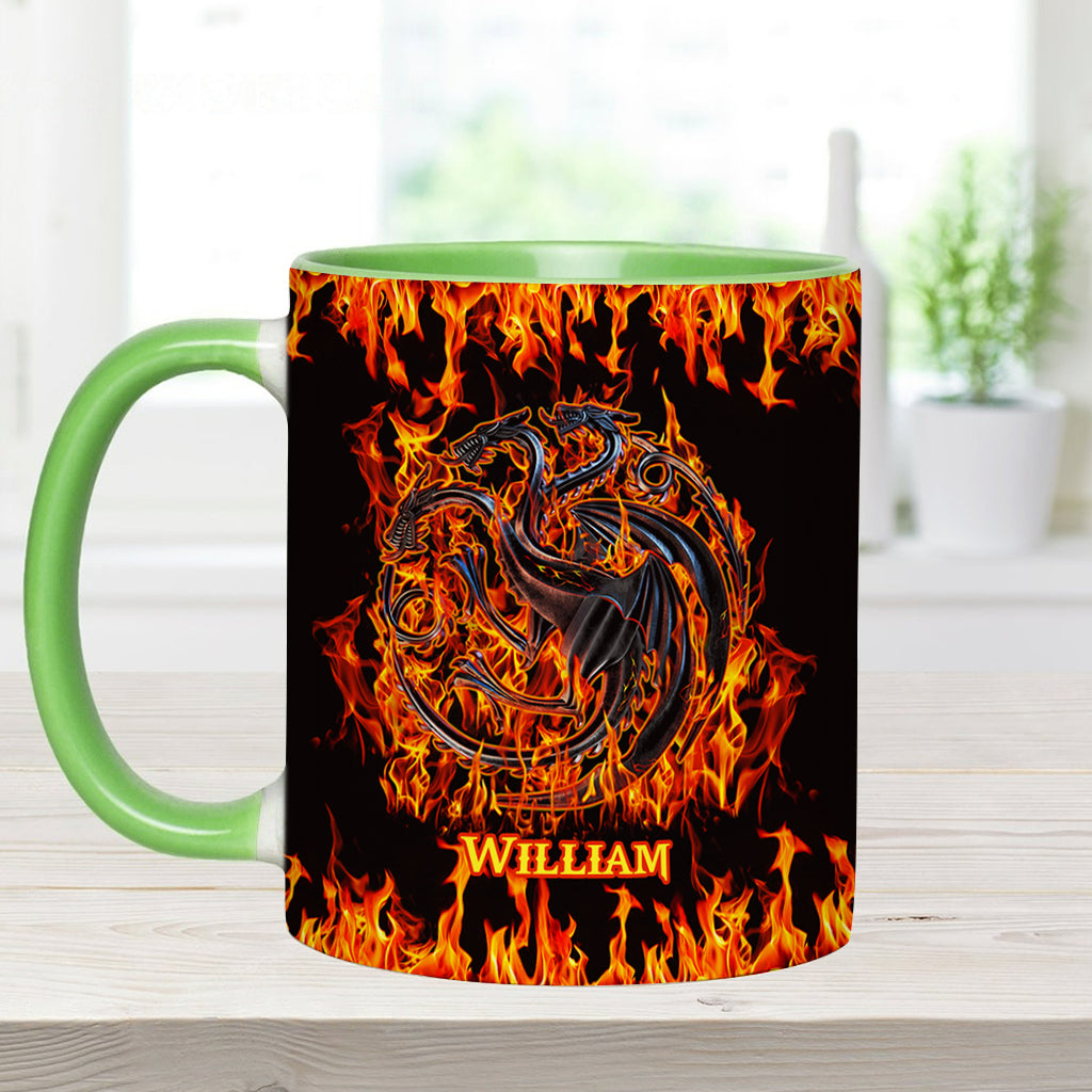 Personalized Fire & Blood Game Accent Mug Custom Name Gift Accent Mug GradoCreations