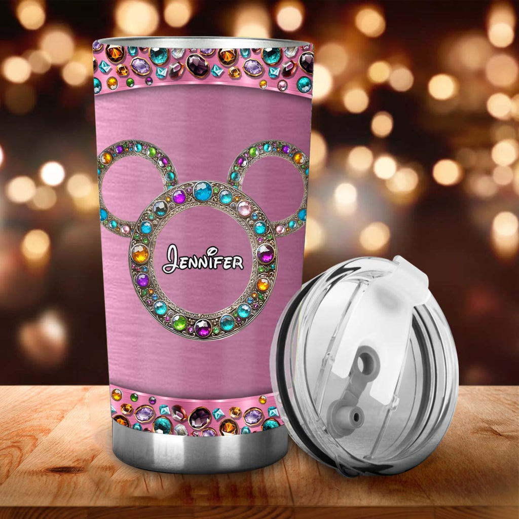 Personalized Pink Mouse Tumbler Custom Name Drinkware for Mom Tumbler GradoCreations